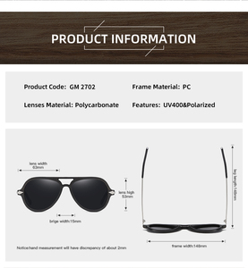 Gafas de Sol de madera de bambú polarizadas UV 400 moda Retro alta calidad al por mayor MARCO DE Metal de gran tamaño gafas de sol con logotipo personalizado - Product Image 3