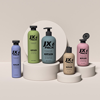 Bouteilles de shampoing en plastique vides, biodégradables, personnalisées, uniques, jaunes et vertes, vente en gros