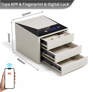CEQSAFE Smart WIFI Bluetooth High Security Safe Luxury Jewelry 3 Layers Drawers Money Safe <b>Box</b> Home 3 Layers Watch Cash <b>Box</b> - Product Image 1