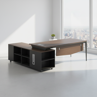 Scrivania Direzionale in Legno LIWEI, Design Moderno e Minimalista, Ampio Piano di Lavoro a L, Tavolo Professionale per Manager con Spazio di Archiviazione Personalizzabile
