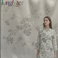 Longhitex Jacquard Satin élastique 58 pouces, motif imprimé, antistatique, 95% polyester, 5% élasthanne, poids moyen, vêtement pour filles/femmes
