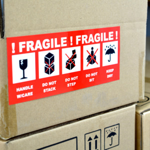 Tùy chỉnh không thấm nước dính Vinyl <span class=keywords><strong>Sticker</strong></span> thể hiện mong manh cảnh báo vận chuyển nhãn cho tùy chỉnh đóng gói - Product Image 6