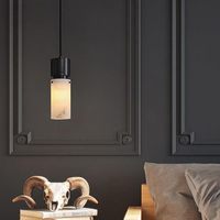Lustre moderne et luxueux en marbre pour chambre à coucher, suspension en albâtre pour chevet ou restaurant