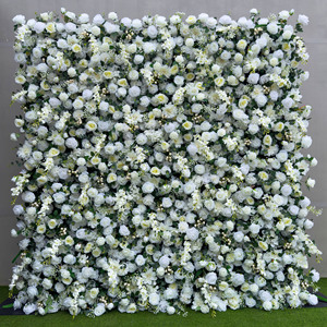 Paneles de Pared de Flores Artificiales Blancas, Decoración de Tela para Bodas, Baby Shower, Cumpleaños, Fondo de Boda, Fotomatón - Product Image 1