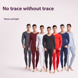 NanRenShuai Ropa interior térmica de lana de una cara con cuello en V para hombre Calzoncillos largos cómodos para otoño Nueva colección cepillada sin fregar - Product Image 2