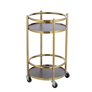 Hotel Double-deck Round Firewood Titanium Wine <strong>Cart</strong> Restaurant <strong>Service</strong> Equipment Room Serving <strong>Carts</strong> - Product Image 1
