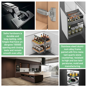 Modern Siyah Paslanmaz Çelik Granit Panel Ada Tipi Dış Mekan Mutfağı, Büyük Pizza Fırını, Lavabo Menteşesi ve Beyaz Tezgah ile - Product Image 4
