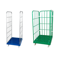 Chariot de manutention à palettes à 2 portes latérales en acier inoxydable avec base en plastique, cadre en Z, capacité de charge de 350 kg, OEM disponible