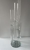 Candélabre en verre cristal 5 têtes 80 cm, porte-bougies pilier transparent, centres de table pour mariage, décoration de fête et de mariage