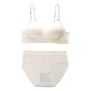 Ensemble soutien-gorge push-up et culotte sans couture pour <span class=keywords><strong>femme</strong></span>, sans armatures, prix abordable - Product Image 2