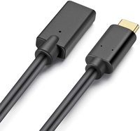 Câble d'extension USB 3.2 Type C mâle vers femelle 0,5M/1M 10 Gbps 100W PD moulé noir