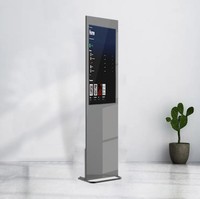 Cermin Pintar Vogo Spanyol Produsen Grosir V43 Mewah Kristal Pro Vanity Touch Switch Minimalis Perak Persegi Panjang HD