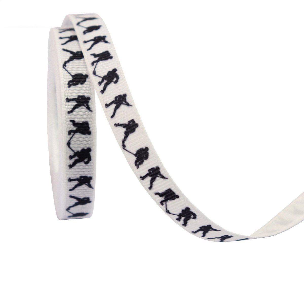 Silhouette de joueur de hockey-blanc-1 cm * 10 yards