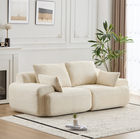 Beige + Velours côtelé + 2 places