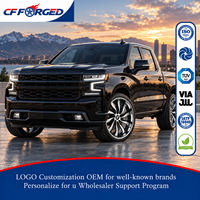 Vente flash - Jantes forgées monobloc concaves noires usinées 22x9.5 24x10 6x139.7 pour Chevrolet Silverado 1500 RST