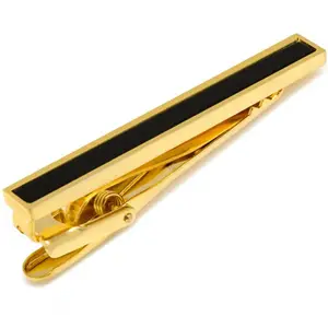 The Plating Gold Color Mens Tie Set Dress Tie Cufflinks Hanky Tie Clip With Gift Box