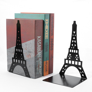 Serre-livres en métal ajouré vintage, motif Chat d'ombre d'arbre et Tour Eiffel de <span class=keywords><strong>Paris</strong></span>, support de lecture, fournitures de bureau, pince à livre, bloque-livre - Product Image 1