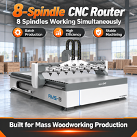 Routeur CNC Alpha 8 têtes 1325 pour la sculpture sur bois, portes d'armoires, machine de production de meubles
