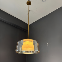 Moderne Messing-, Glas- und Alabaster-Pendelleuchte für Wohnzimmer, Esszimmer, Schlafzimmer, Deckenlampe, Moderner Kronleuchter