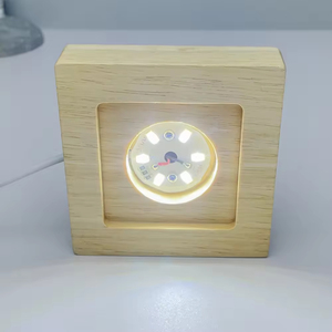 <strong>Table</strong> Led Lamp Square Wooden Base <strong>Table</strong> Led Lighting Bracket Lighting 3D Crystal Lamp Bracket Remote Control Color <strong>Change</strong> Touch - Product Image 2