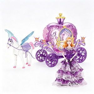 Jouets de jeu de rôle pour filles, <span class=keywords><strong>jouet</strong></span> à piles en forme de cheval volant et de calèche de princesse avec lumières et musique - Product Image 1