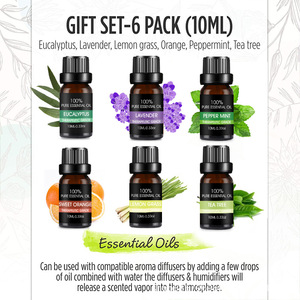 Aceites esenciales de aromaterapia de 10ml, eucalipto hidratante, lavanda, árbol de té, menta, dulce fresco para la piel, difusor corporal - Product Image 3