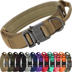 Personalized Logo & Color Nylon Solid Color Dog <b>Collar</b> and Leash Set for Medium/Large Dogs Tactical Training - Product Image 2