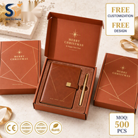 Boîte de Noël personnalisée en carton ondulé, emballage couleur avec logo, vente en gros directe d'usine
