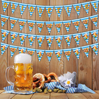 Nouveau produit transfrontalier : Guirlandes décoratives en papier pour l'Oktoberfest, drapeaux de fête de la bière, ornements de bannière pour le festival de la bière