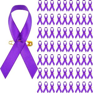 Pins de Solapa con Cinta Dorada de Doble Cara con Estampado de Conciencia sobre el Cáncer de Mama y el VIH - Pins Promocionales de Caridad para Eventos y Recaudación de Fondos - Product Image 1