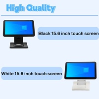 Système de point de vente (PDV) de bureau haute performance avec écran tactile de 15,6 pouces, caisse enregistreuse, support pliable en aluminium, machine PDV tout-en-un pour la vente au détail