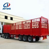 Semi-remorque de transport d'animaux AOTONG 60T, type clôture, pour le transport de bétail