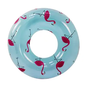 New Design Flamingo Print Tube Swimming Ring Pool Summer Water Party Toys Inflatable Pool Float For Adults
