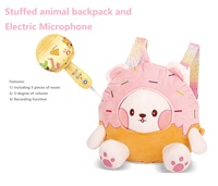 Vente chaude cheval volant sac à jouets en peluche dessin animé animal sac à dos en peluche et microphone électrique avec musique pour enfants