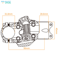 Potence de vélo SeeMore ultralégère en aluminium CNC, 7 degrés, 90 mm, amortissante, pour VTT, 31,8 mm, suspension à ressort 15-20 mm, pour vélo de route