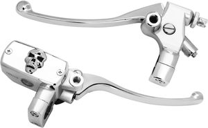 Palanca de Embrague y Cilindro Maestro de Freno Izquierdo y Derecho Plateado y Negro para Honda VT600 VT750 VT1100 VT1300 VTX1300 VF750 Cromado - Product Image 4