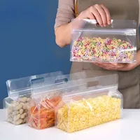 Sachets transparents refermables de qualité alimentaire, résistants à l'humidité, à fond plat, à large ouverture, en PET, pour dattes rouges et noix