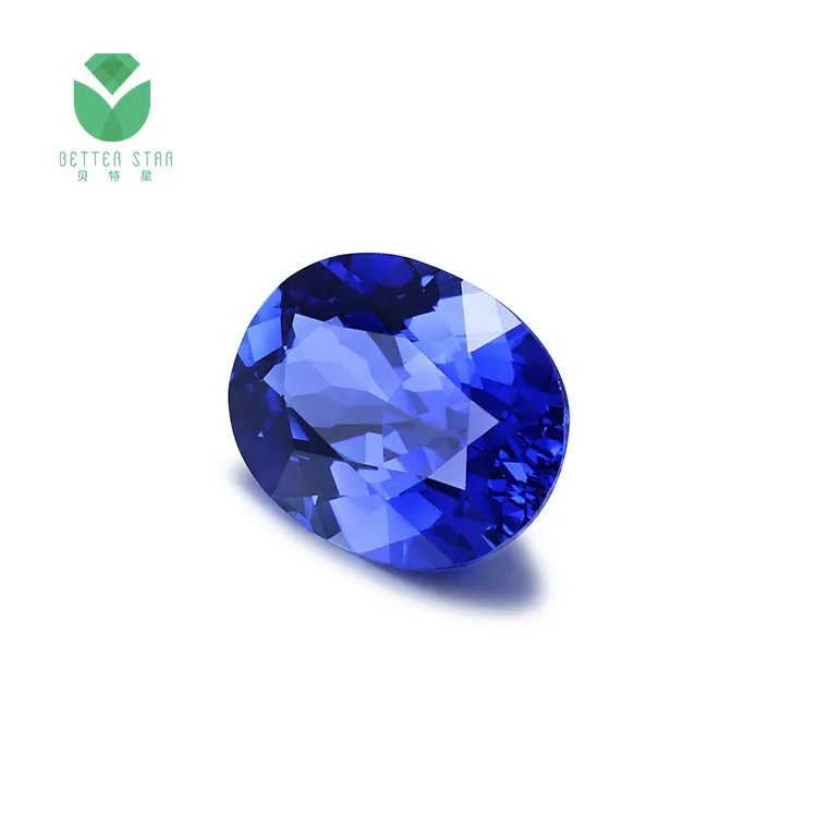 Vente en gros de saphir de laboratoire en vrac 1-5 Carat de forme ovale, pierre précieuse de saphir en vrac, pierre précieuse bleue de laboratoire fabriquée, prix du fournisseur