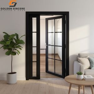 Porte de villa moderne en aluminium et verre, prix d'usine GS, faible MOQ, matériau en aluminium, entrée - Product Image 2