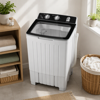 Lave-linge semi-automatique domestique 15 kg, machine à laver commerciale à chargement par le haut, multi-tambour, lavage segmenté, cuve unique