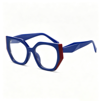 Lunettes anti-lumière bleue œil de chat géométriques tendance SM22013 - Monture légère en PC avec verres en résine transparente pour hommes et femmes