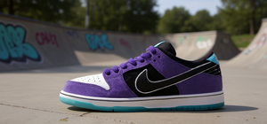 Chaussures de skateboard unisexes Dunk Low SB Court Purple pour le printemps, en faux daim, à lacets, avec semelle extérieure en caoutchouc et semelle intermédiaire EVA amortie - Product Image 2