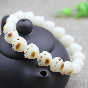 Bodhi Seed Carving <b>Cat</b> Paw Bracelet 19 Beads Round Shape Animal Pattern <b>Gift</b> Jewelry Hangzhou Origin - Product Image 1