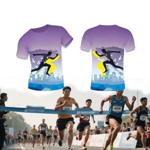 Custom Label Men's 5km Marathon Running Race <b>Tshirts</b> Full Sublimation Print Sports Moisture <b>Wicking</b> Quick Dry Eco-Friendly - Product Image 1