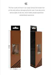 Blaireau de rasage en crin de cheval doux et naturel pour hommes, brosse de toilettage pour barbe avec manche <span class=keywords><strong>suspendu</strong></span> en <span class=keywords><strong>bois</strong></span> - Product Image 5