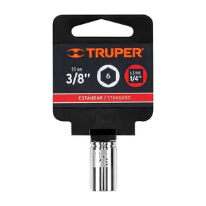 Boîte de douilles à 6 points de 6 3/8 po, entraînement 1/4 po, TRUPER - Product Image 4