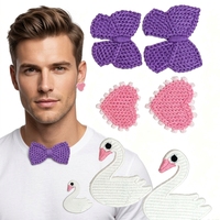 Appliques au crochet faites main de qualité supérieure, motifs fraise, fleur, nœud, cœur, cygne pour la décoration de vêtements, robes et sacs