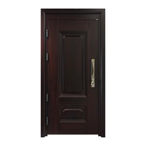 Porte d'entrée double style français Skyland en bois avec pivot en fer forgé et vitrage en fibre de verre et acier - Product Image 3