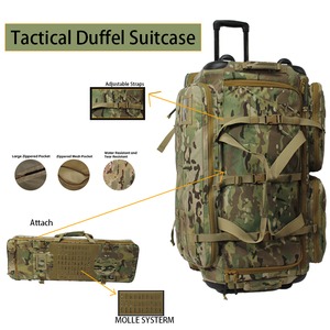 Bolsa de Lona Táctica con Ruedas OEM, Ligera y Duradera, Material 600D, Color/Logotipo Personalizado, Bolsa de Equipaje para Exteriores, Múltiples Compartimentos - Product Image 4