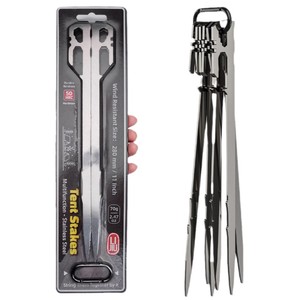 Ztc386 Tent Stakes 11 Inch Stainless Steel Wind Resistant Camping Pegs Outdoor <b>Gear</b> - Product Image 1